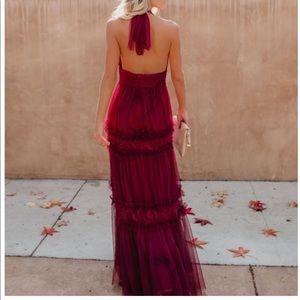 open your heart halter lace maxi dress